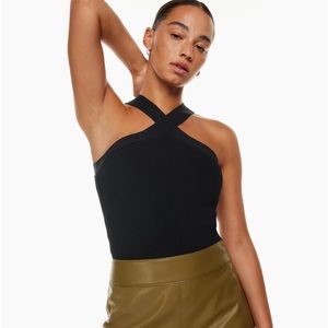 Aritzia Babaton Sculpt Knit Criss Cross Cropped Tank
